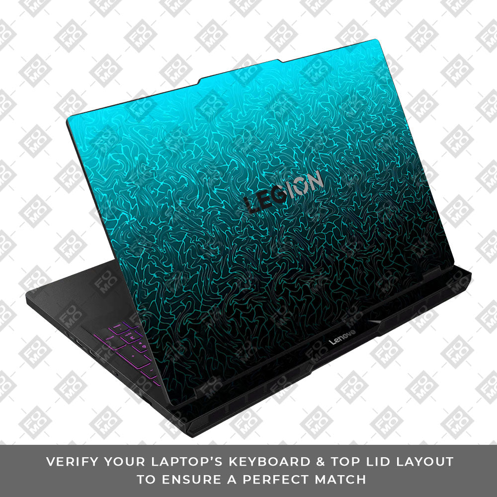 Cyan Blue to Black Lenovo Legion Pro 5 16AFR10 Laptop Skin