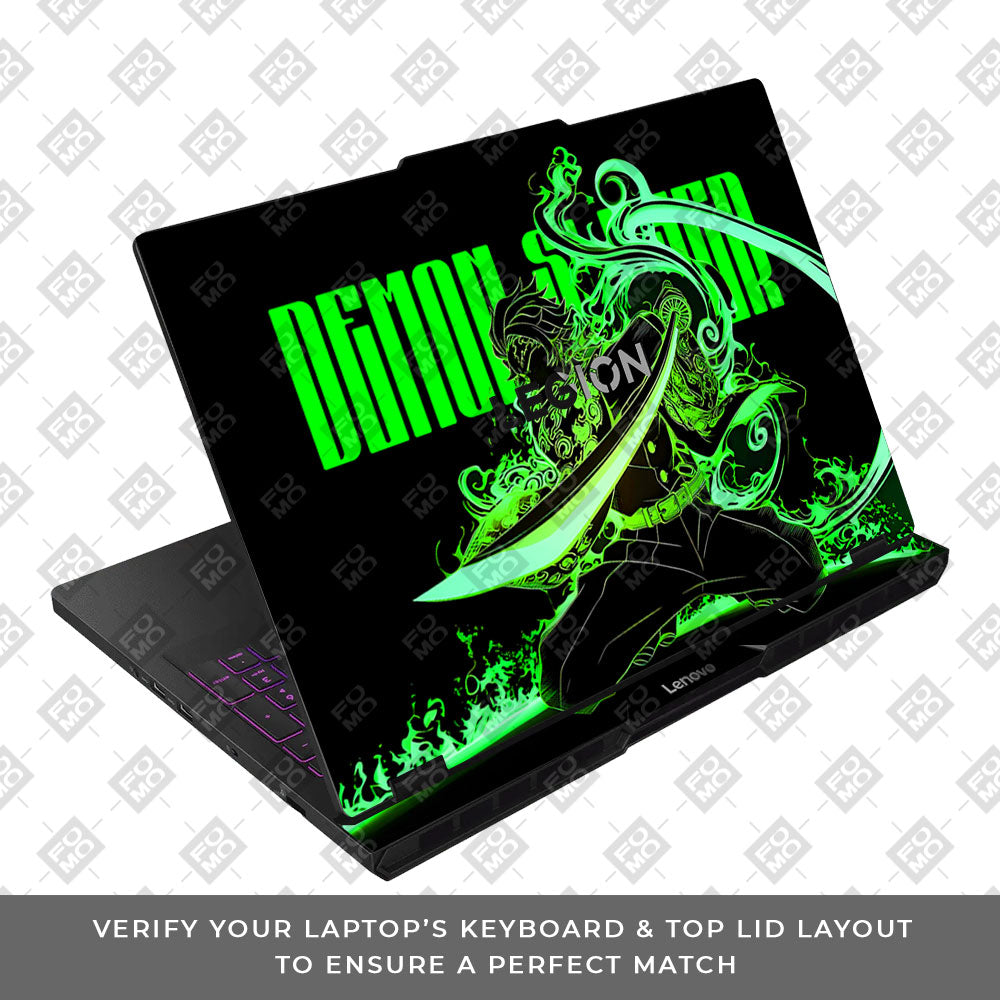 Tanjiro Green Flame Dance Lenovo Legion Pro 5 16AFR10 Laptop Skin