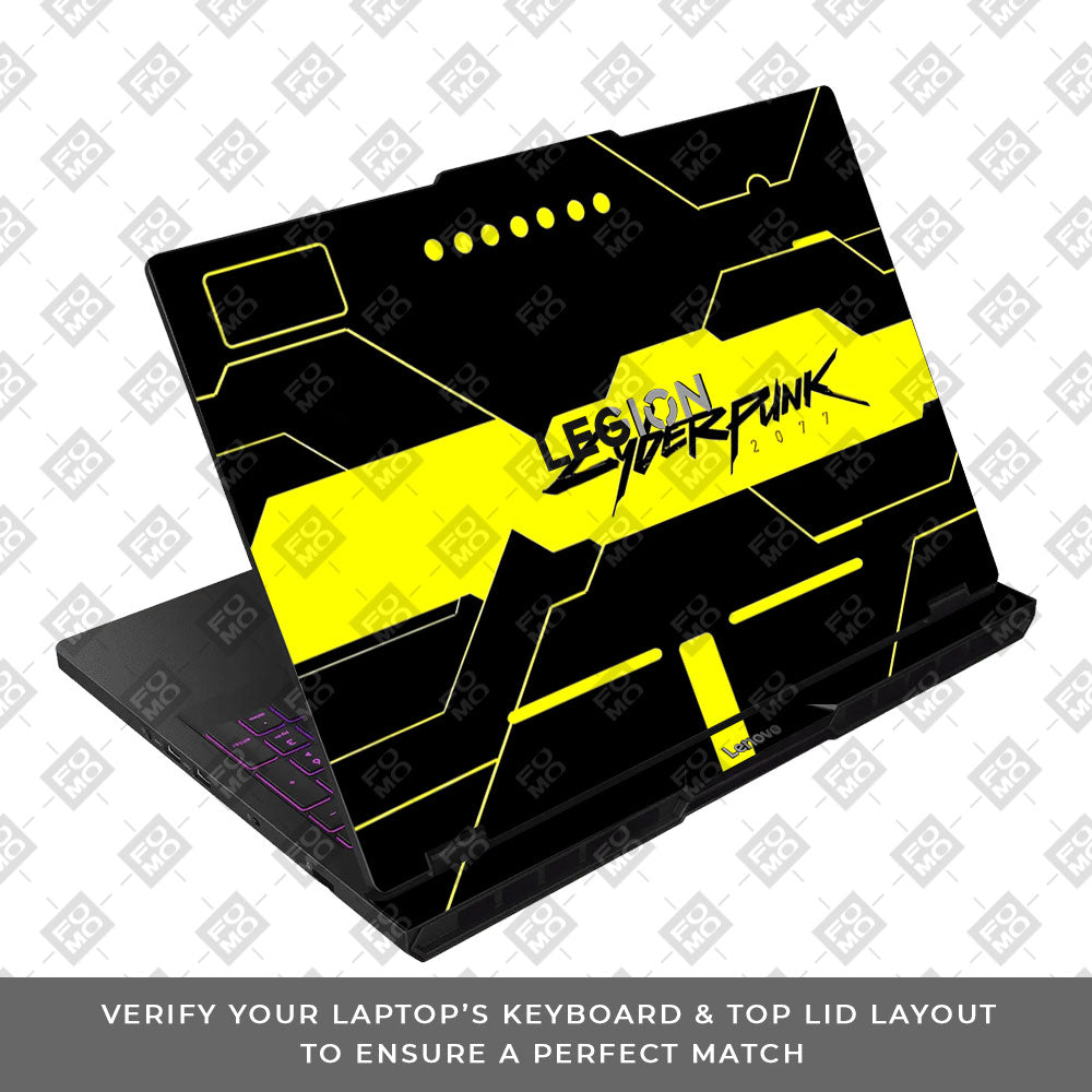 Cyberpunk Yellowline Grid Lenovo Legion Pro 5 16AFR10 Laptop Skin