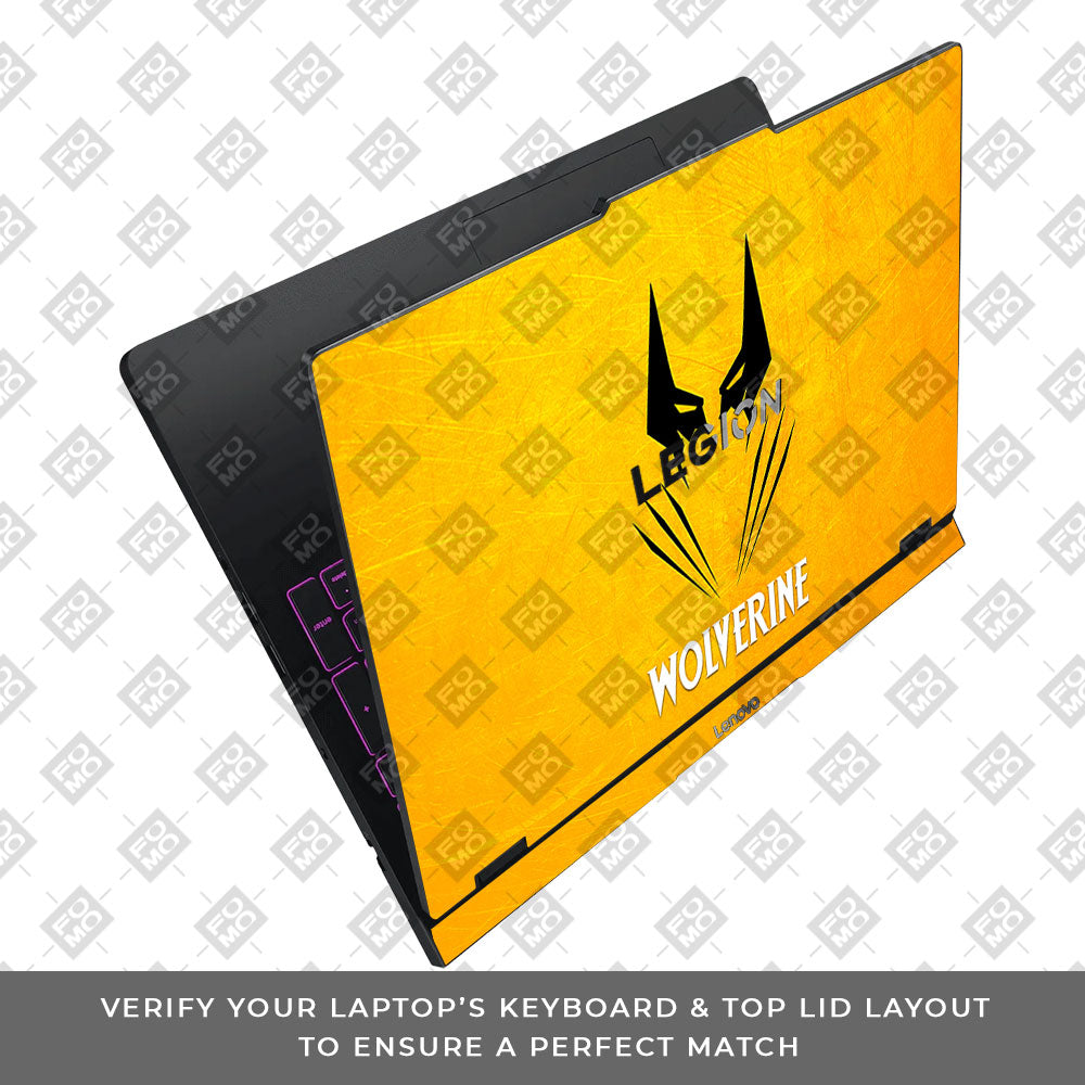 Wolverine with Yellow Background Lenovo Legion Pro 5 16IAX10 Laptop Skin