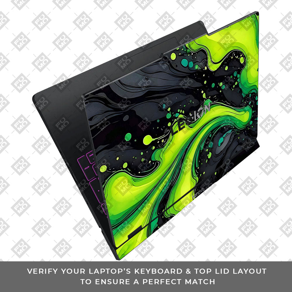 Neon Green Paint Swirls Lenovo Legion Pro 5 16IAX10 Laptop Skin