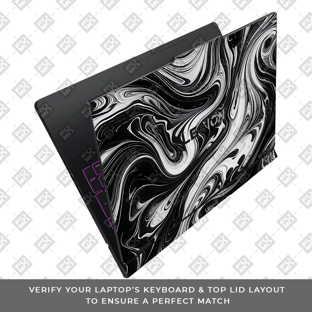 Black and White Marble Lenovo Legion Pro 5 16IAX10 Laptop Skin