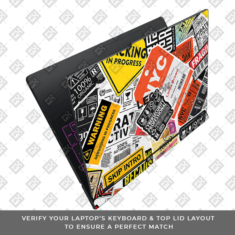 Tech Aesthetic Sticker Collage Lenovo Legion Pro 5 16IAX10 Laptop Skin