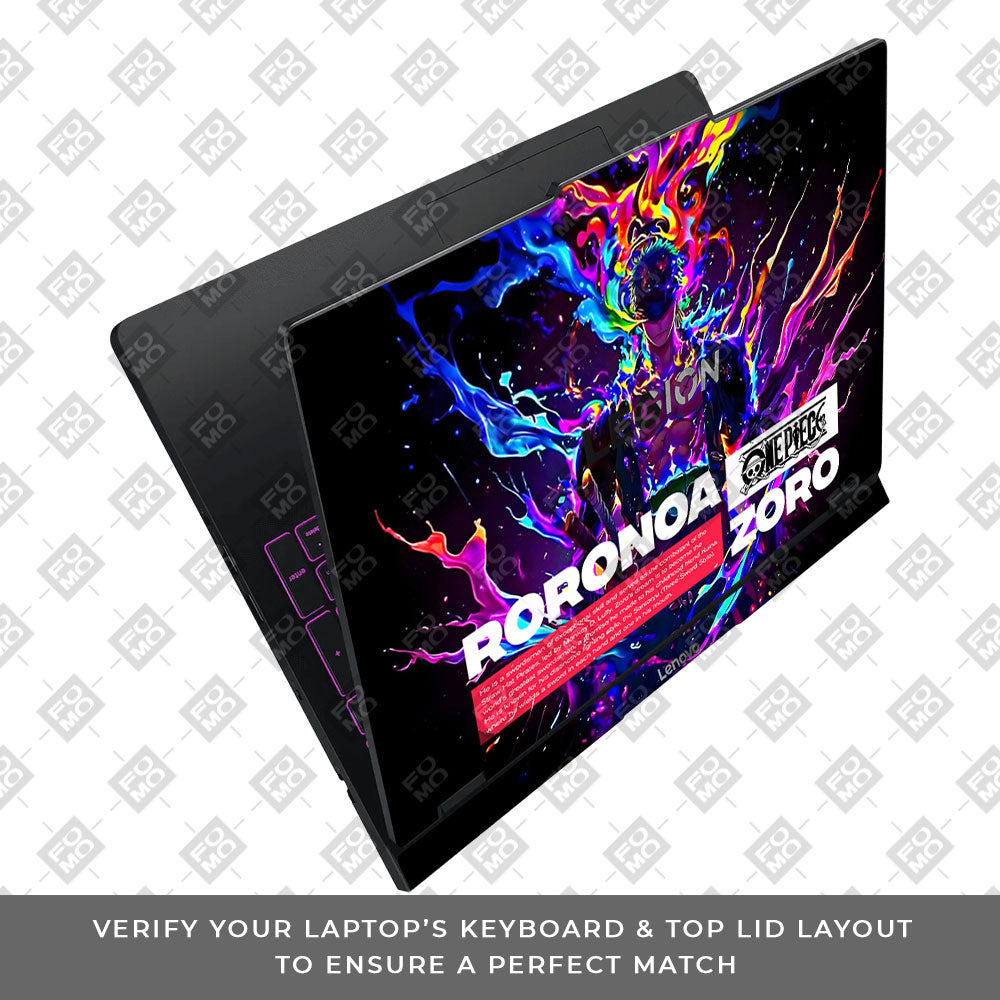 Zoro with Neon Flames Lenovo Legion Pro 5 16IAX10 Laptop Skin
