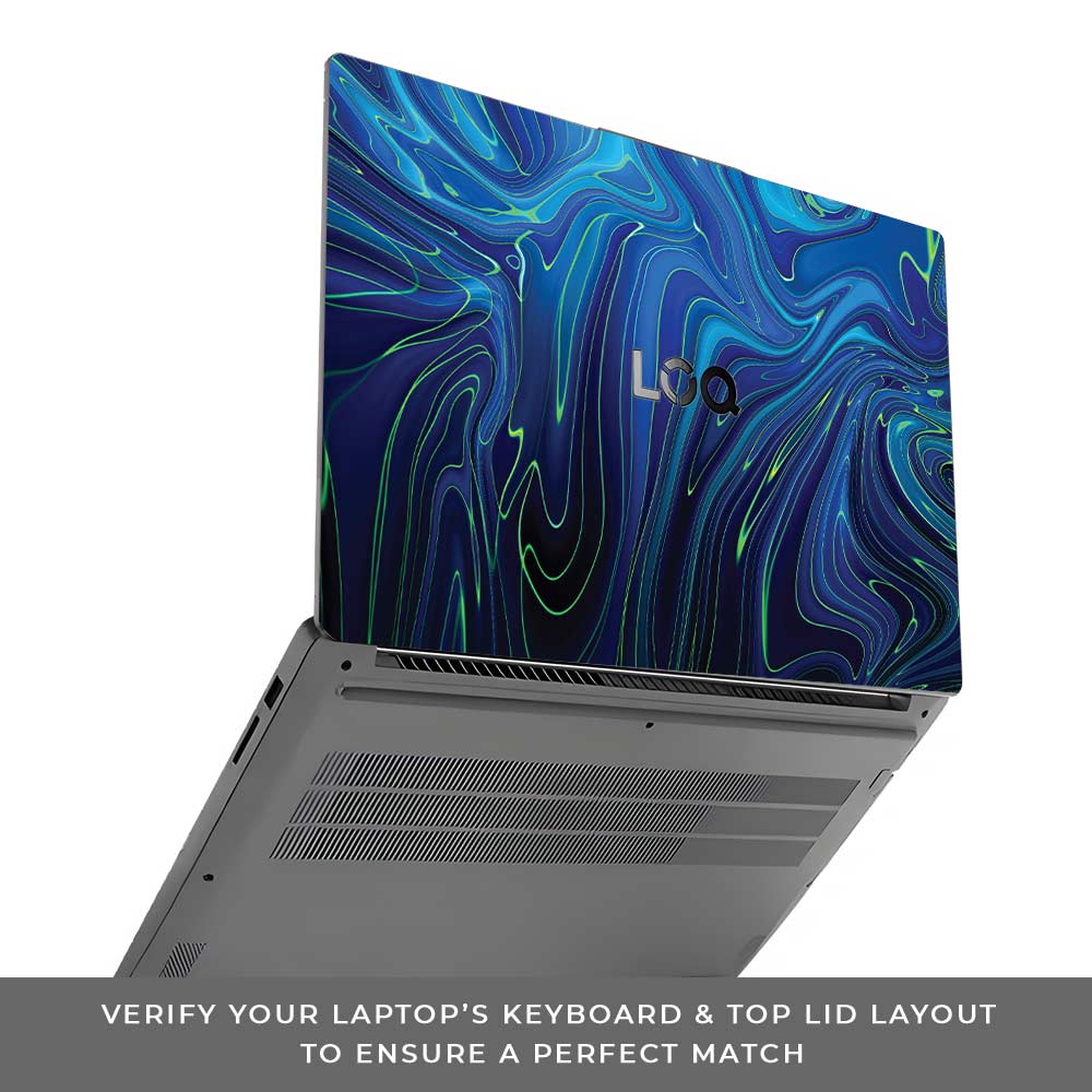 Cobalt Liquid Design Lenovo LOQ Essential 15IAX9E Laptop Skin