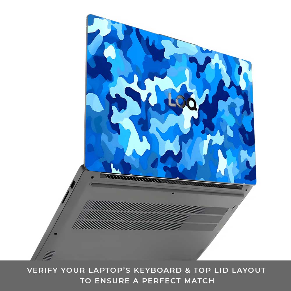 Arctic Blue Camo Pattern Lenovo LOQ Essential 15IAX9E Laptop Skin