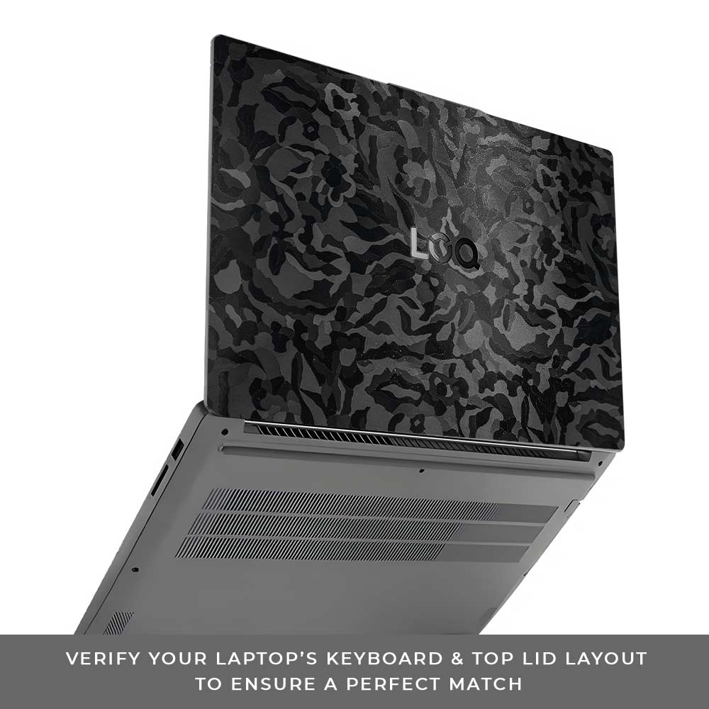 Textured Black Camouflage Lenovo LOQ Essential 15IAX9E Laptop Skin