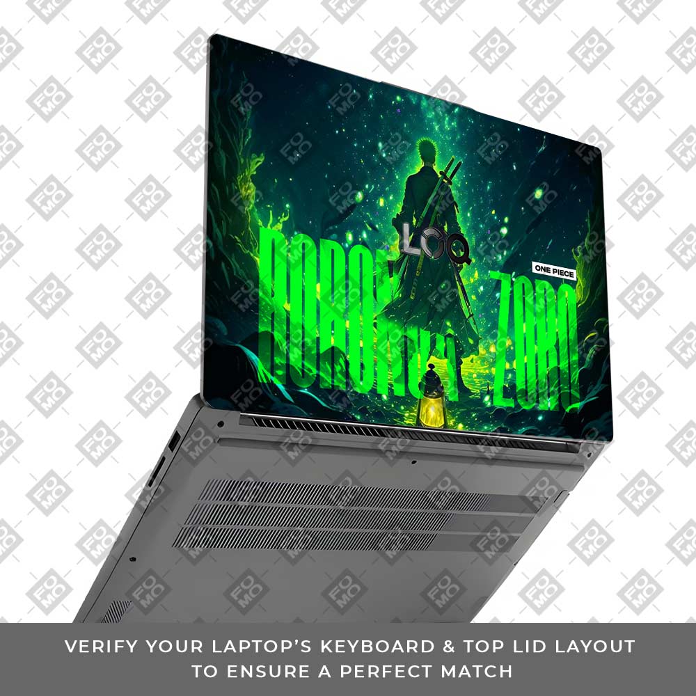 Roronoa Zoro Green Fury Lenovo LOQ Essential 15IAX9E Laptop Skin