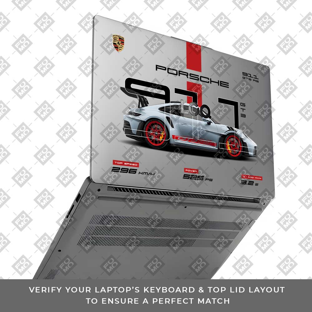 Transparent Porsche 911 GT3 RS Lenovo LOQ Essential 15IAX9E Laptop Skin