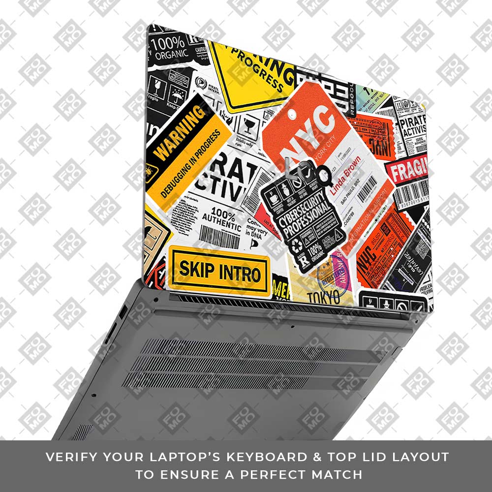 Tech Aesthetic Sticker Collage Lenovo LOQ Essential 15IAX9E Laptop Skin