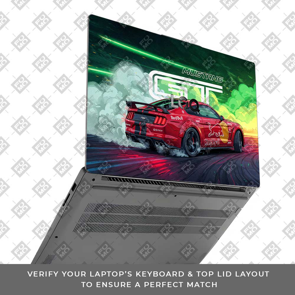 Mustang GT Red Bull Drift Beast Lenovo LOQ Essential 15IAX9E Laptop Skin