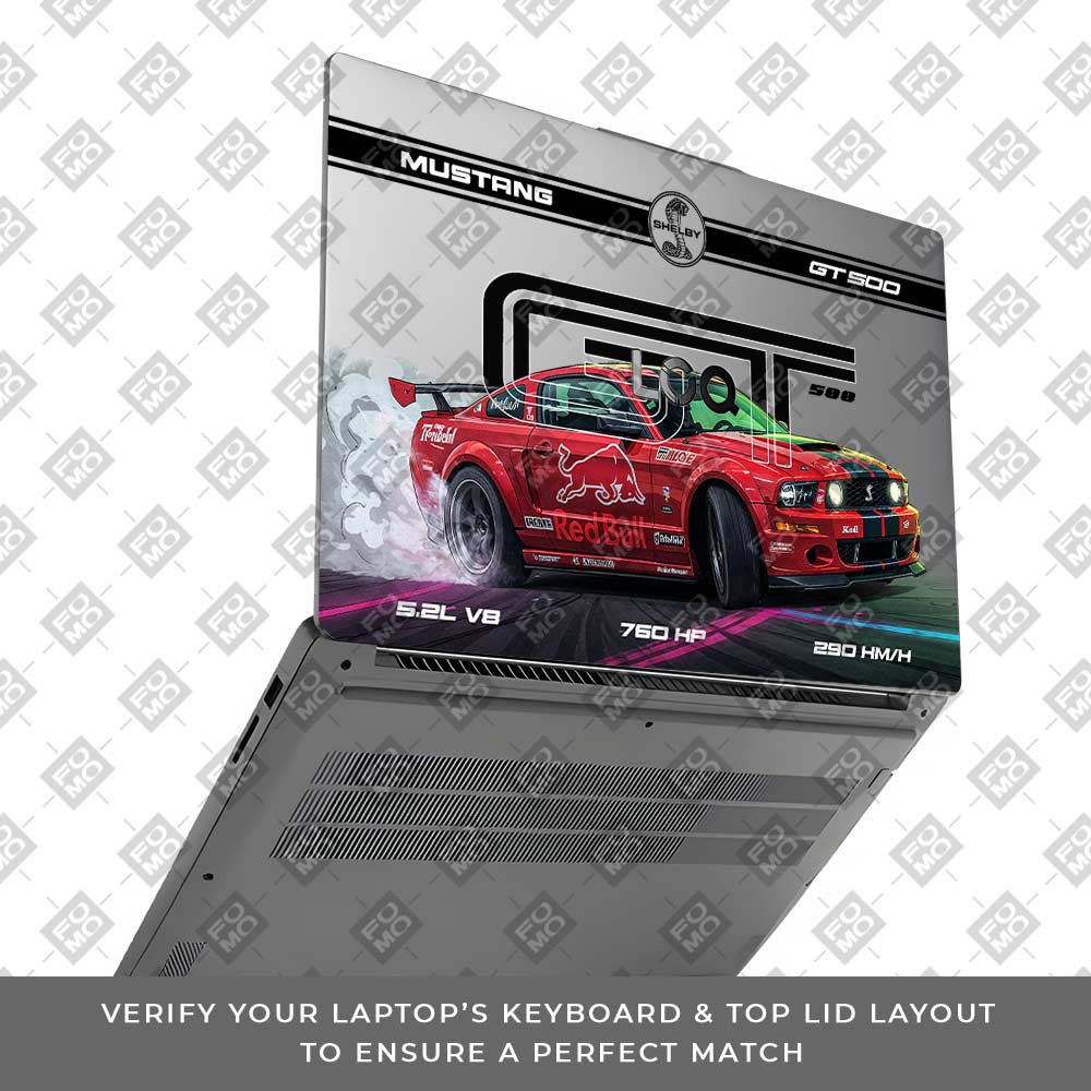 Transparent Shelby GT500 Red Bull Venom Lenovo LOQ Essential 15IAX9E Laptop Skin