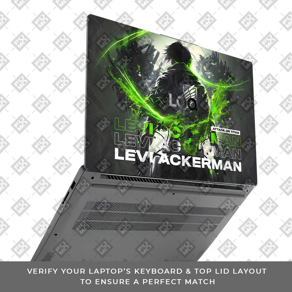 Levi Ackerman Neon Fury Lenovo LOQ Essential 15IAX9E Laptop Skin