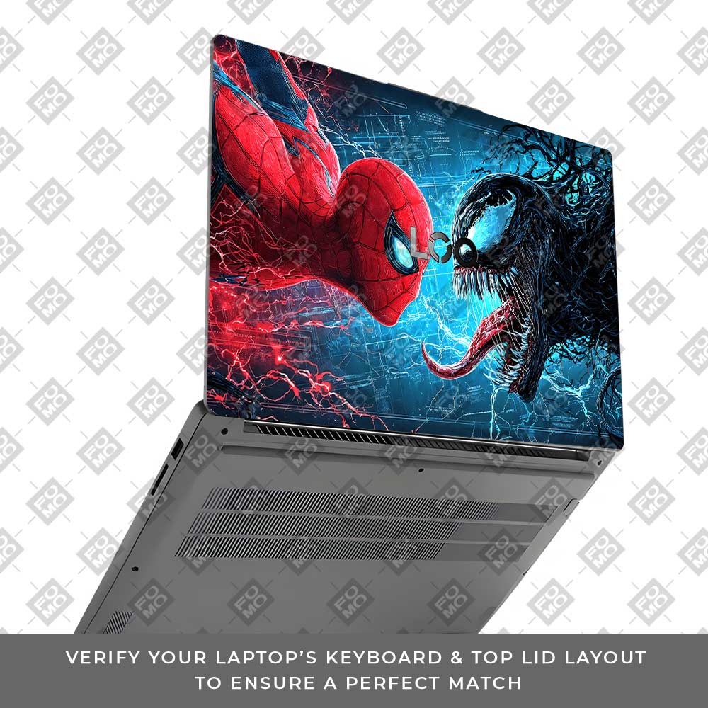 Spiderman vs Venom Showdown Lenovo LOQ Essential 15IAX9E 3D Laptop Skin