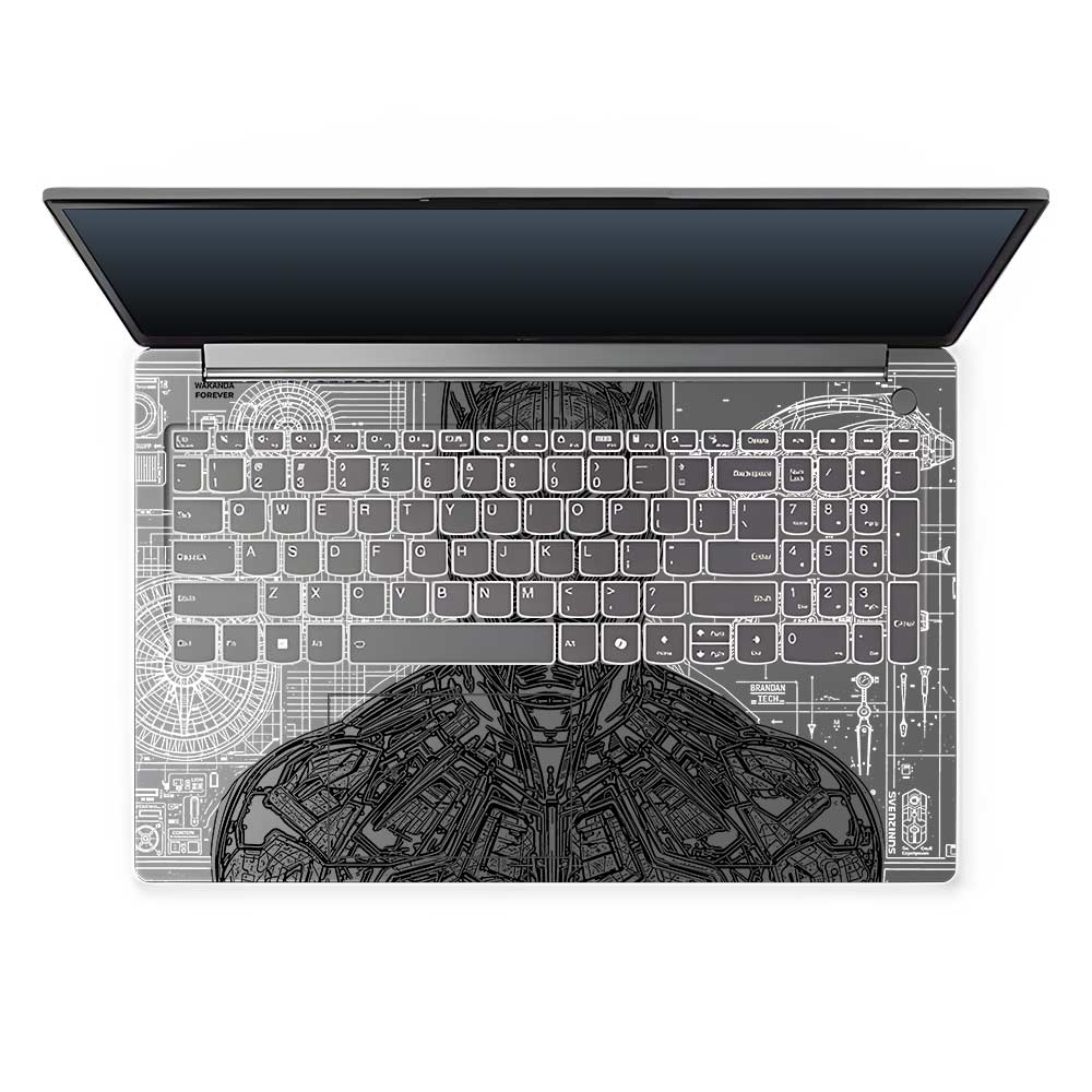 Transparent Black Panther Techshell Lenovo LOQ Essential 15IAX9E Laptop Skin