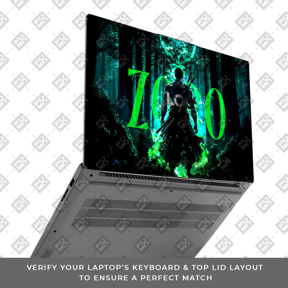 Zoro Green Aura Lenovo LOQ Essential 15IAX9E Laptop Skin