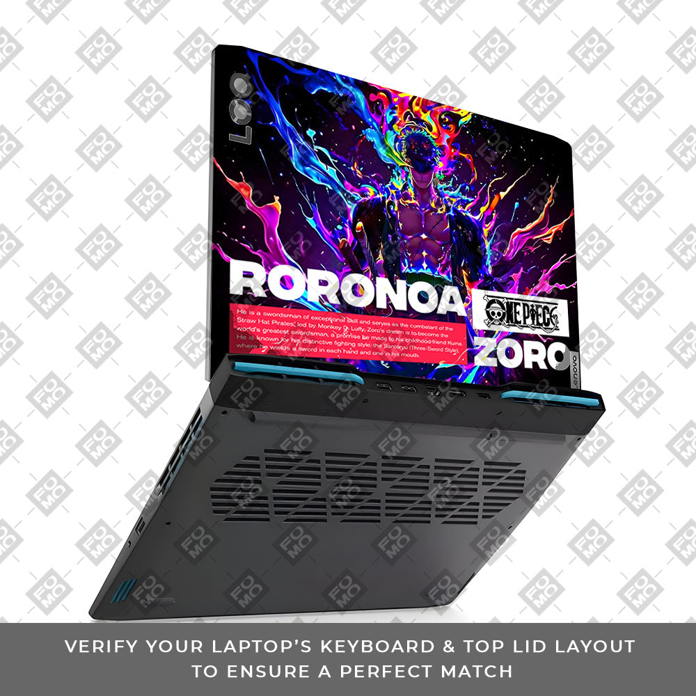 Zoro with Neon Flames Lenovo LOQ 2023 15IRH8, 15APH8 Laptop Skin