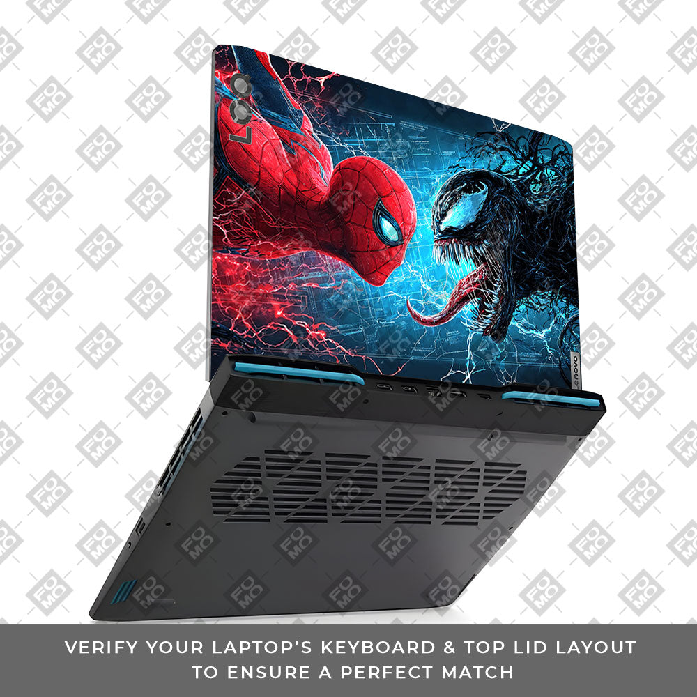 Spiderman vs Venom Showdown Lenovo LOQ 2023 15IRH8, 15APH8 3D Laptop Skin