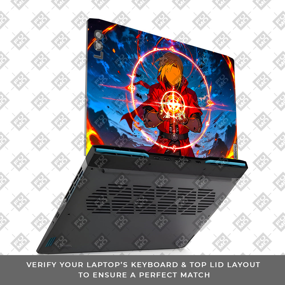 Edward Elric Fullmetal Alchemist Lenovo LOQ 2023 15IRH8, 15APH8 Laptop Skin