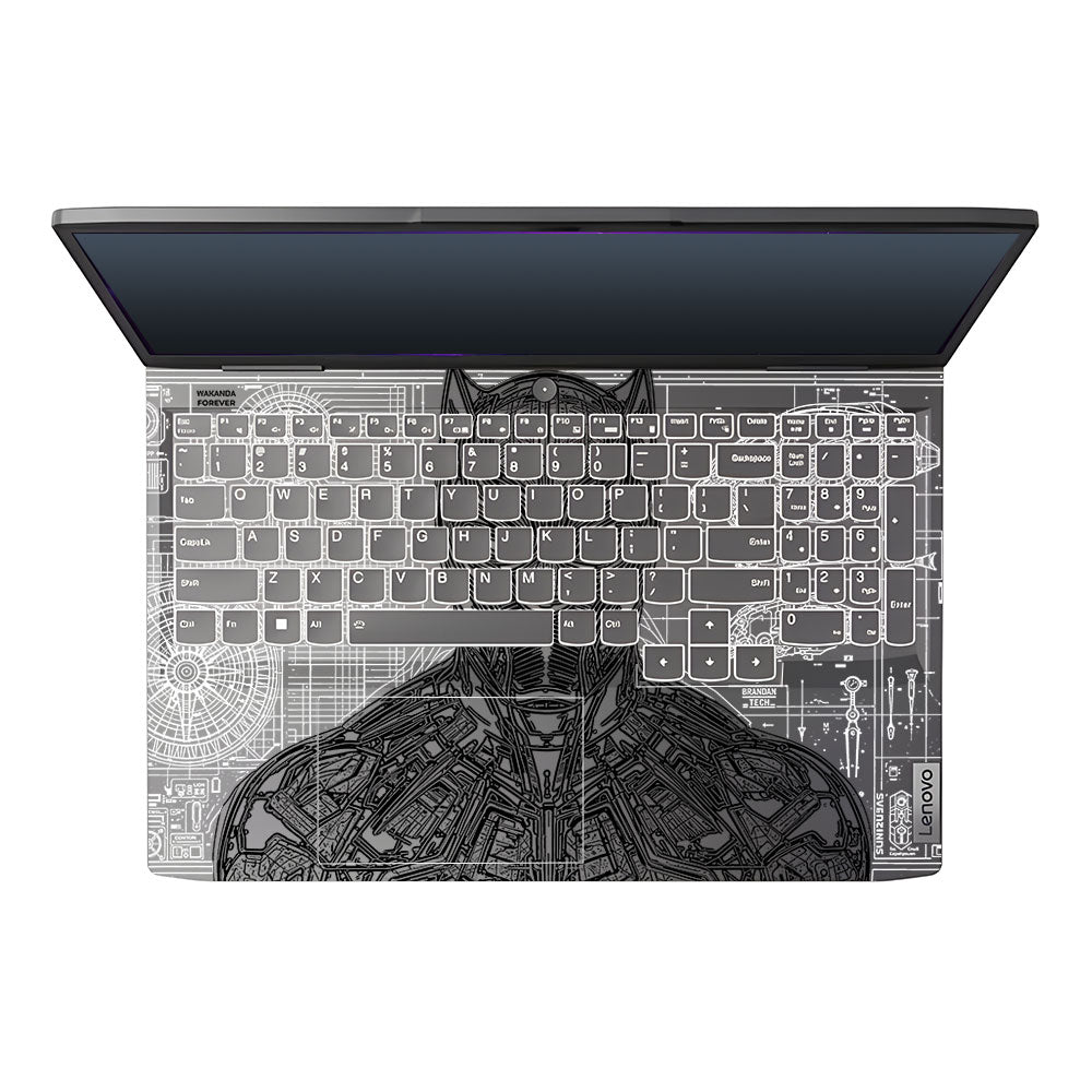 Transparent Black Panther Techshell Lenovo LOQ 2023 15IRH8, 15APH8 Laptop Skin