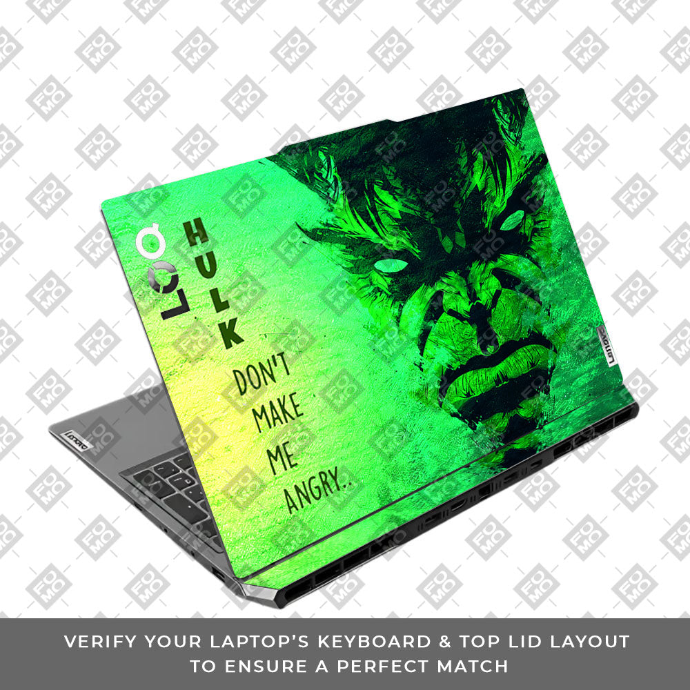 Hulk Don't Make Me Angry Lenovo LOQ 2024, 2025 Laptop Skin