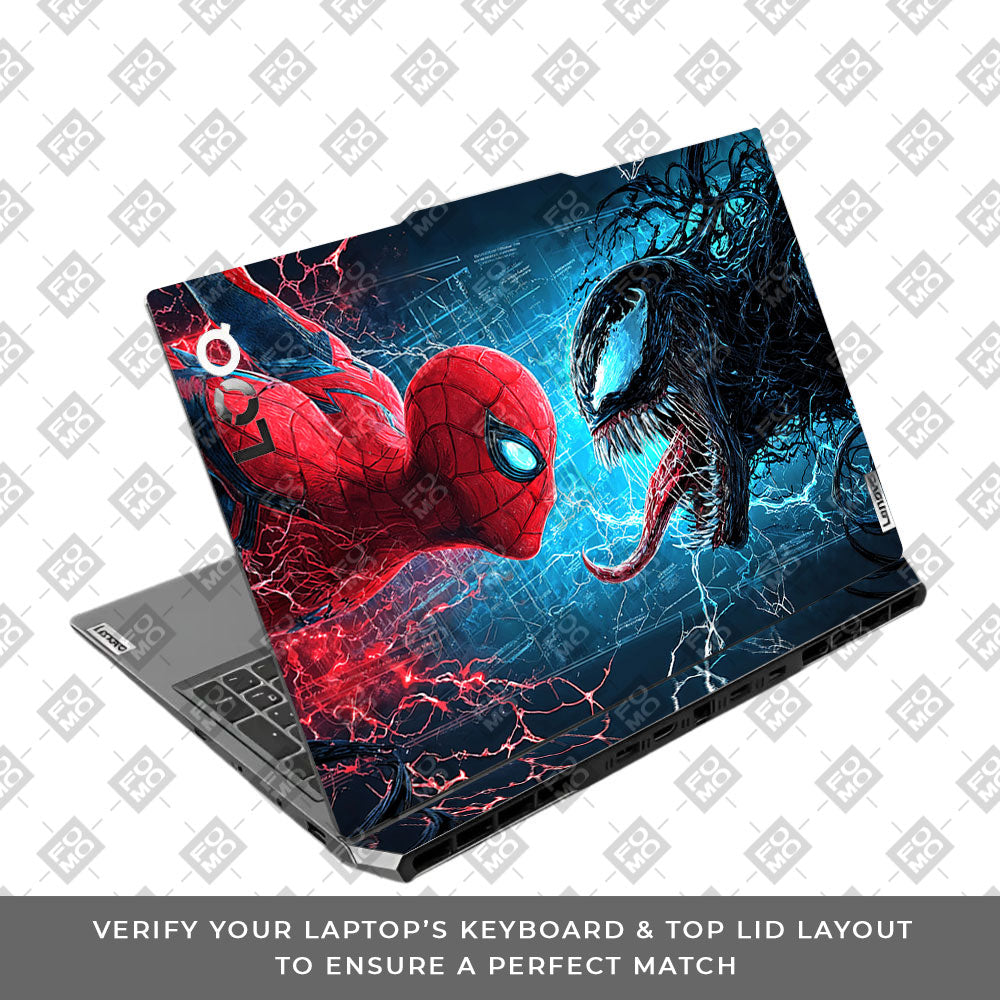 Spiderman vs Venom Showdown Lenovo LOQ 2024, 2025 3D Laptop Skin