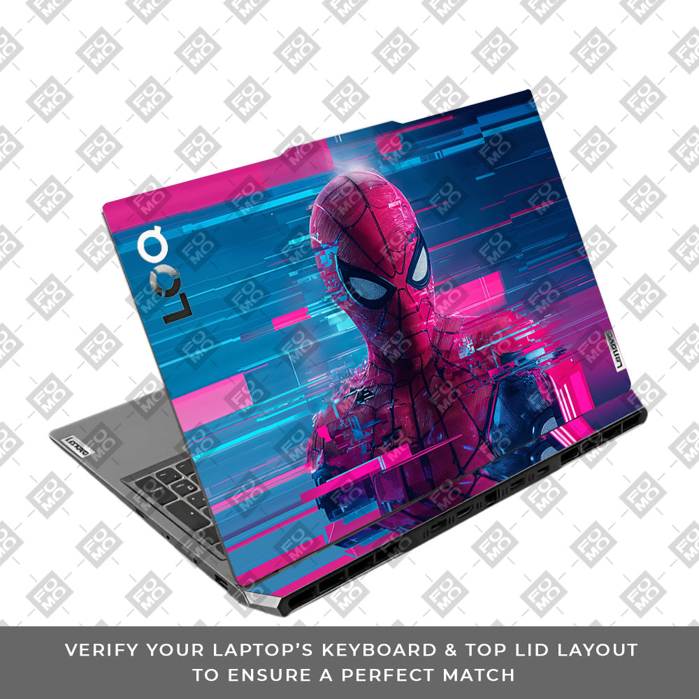 Glitch Spider Neon Web Lenovo LOQ 2024, 2025 Laptop Skin
