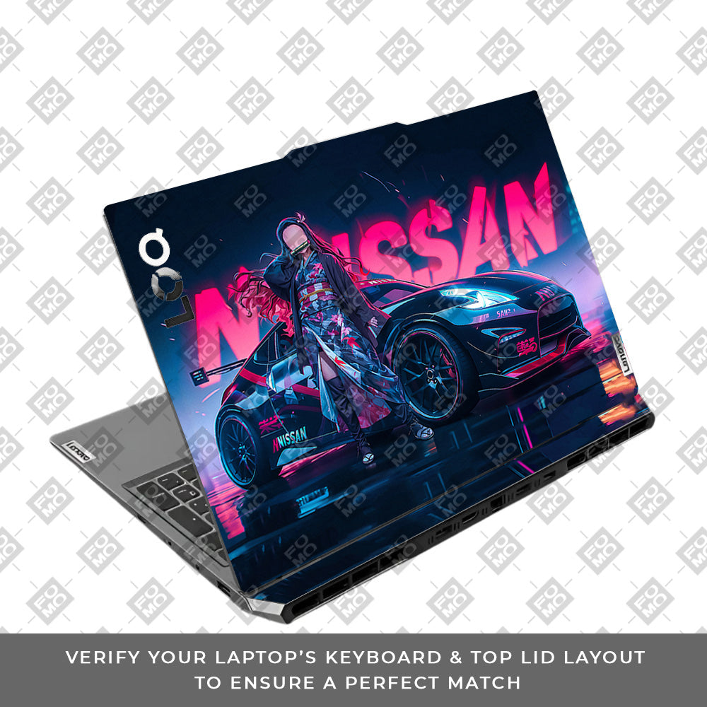 Neon Bloom Nezuko Racer Lenovo LOQ 2024, 2025 Laptop Skin