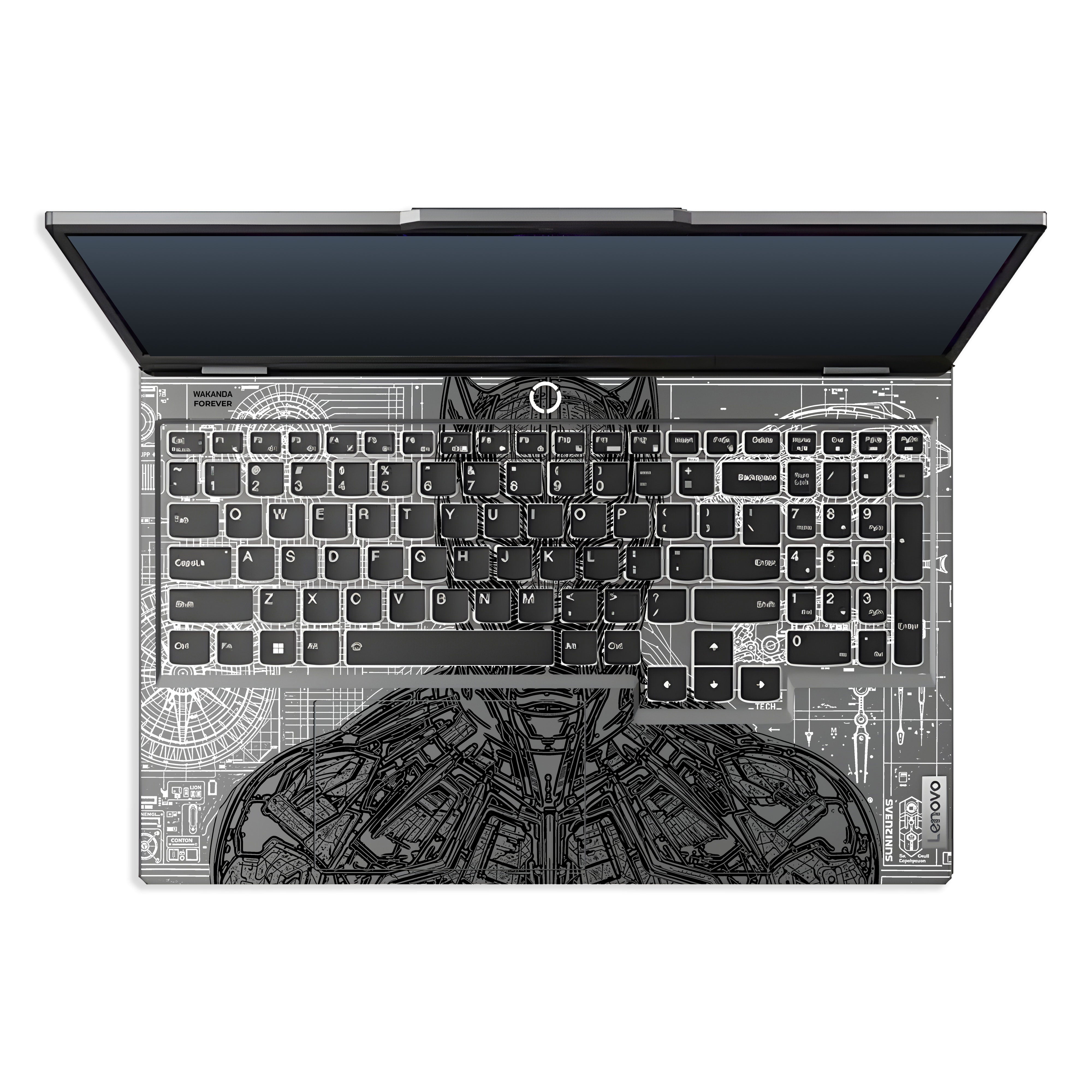 Transparent Black Panther Techshell Lenovo LOQ 2024, 2025 Laptop Skin