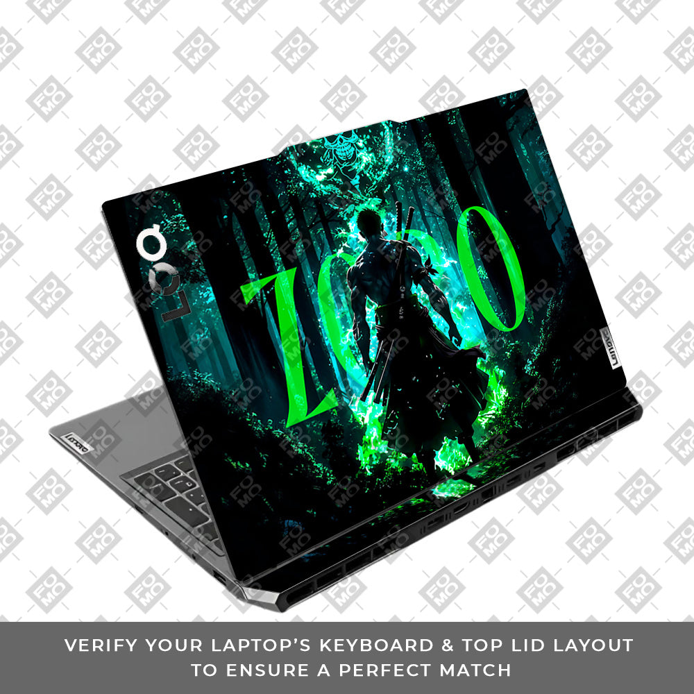 Zoro Green Aura Lenovo LOQ 2024, 2025 Laptop Skin