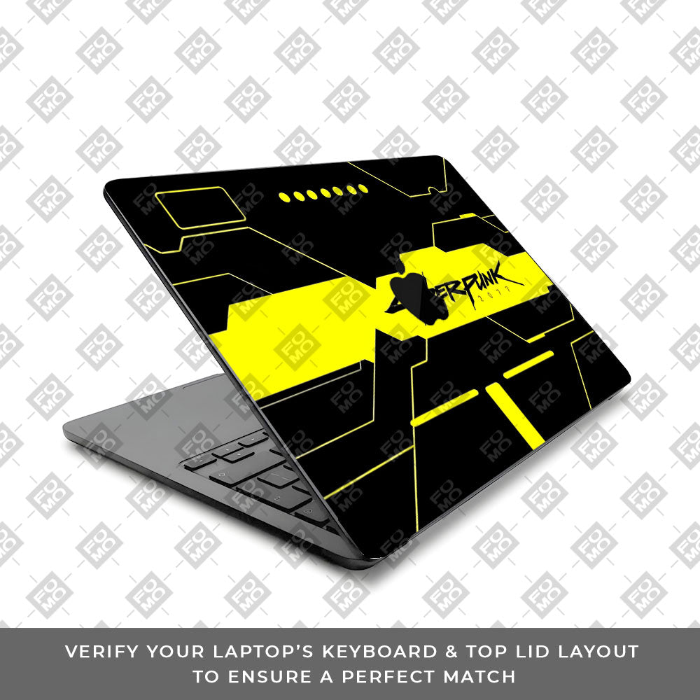 Cyberpunk Yellowline Grid MacBook Air 15 M2 2023 Laptop Skin