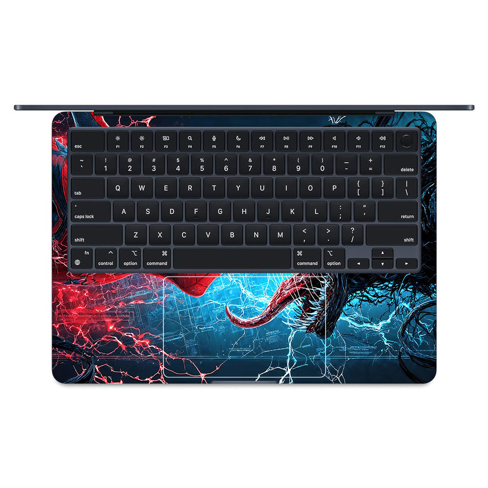 Spiderman vs Venom Showdown MacBook Air 13 M2 2022 3D Laptop Skin