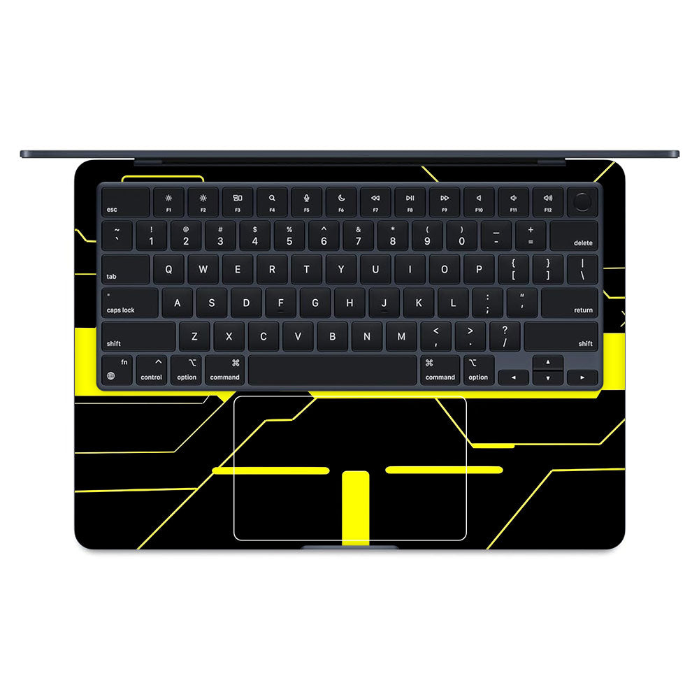 Cyberpunk Yellowline Grid MacBook Air 13 M4 2025 Laptop Skin