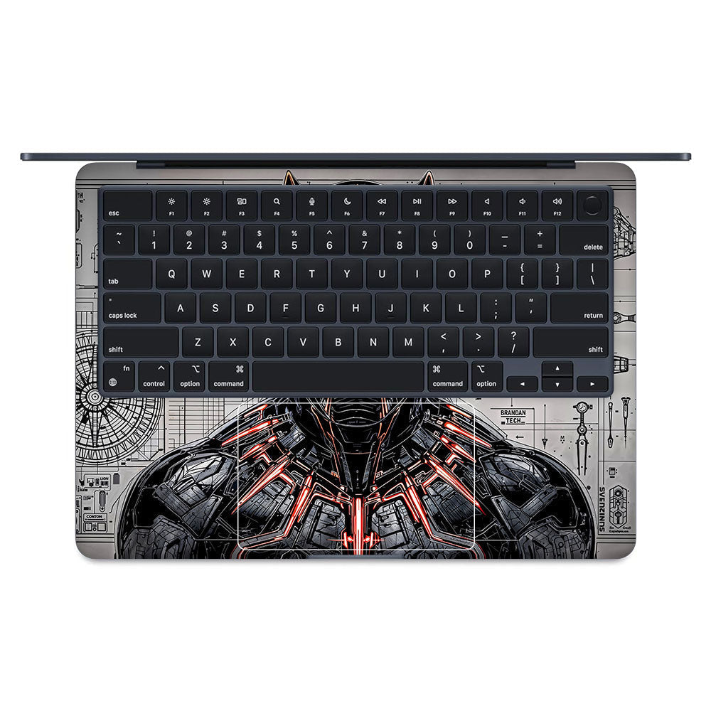 Black Panther Vibranium Tech MacBook Air 13 M3 2024 3D Laptop Skin