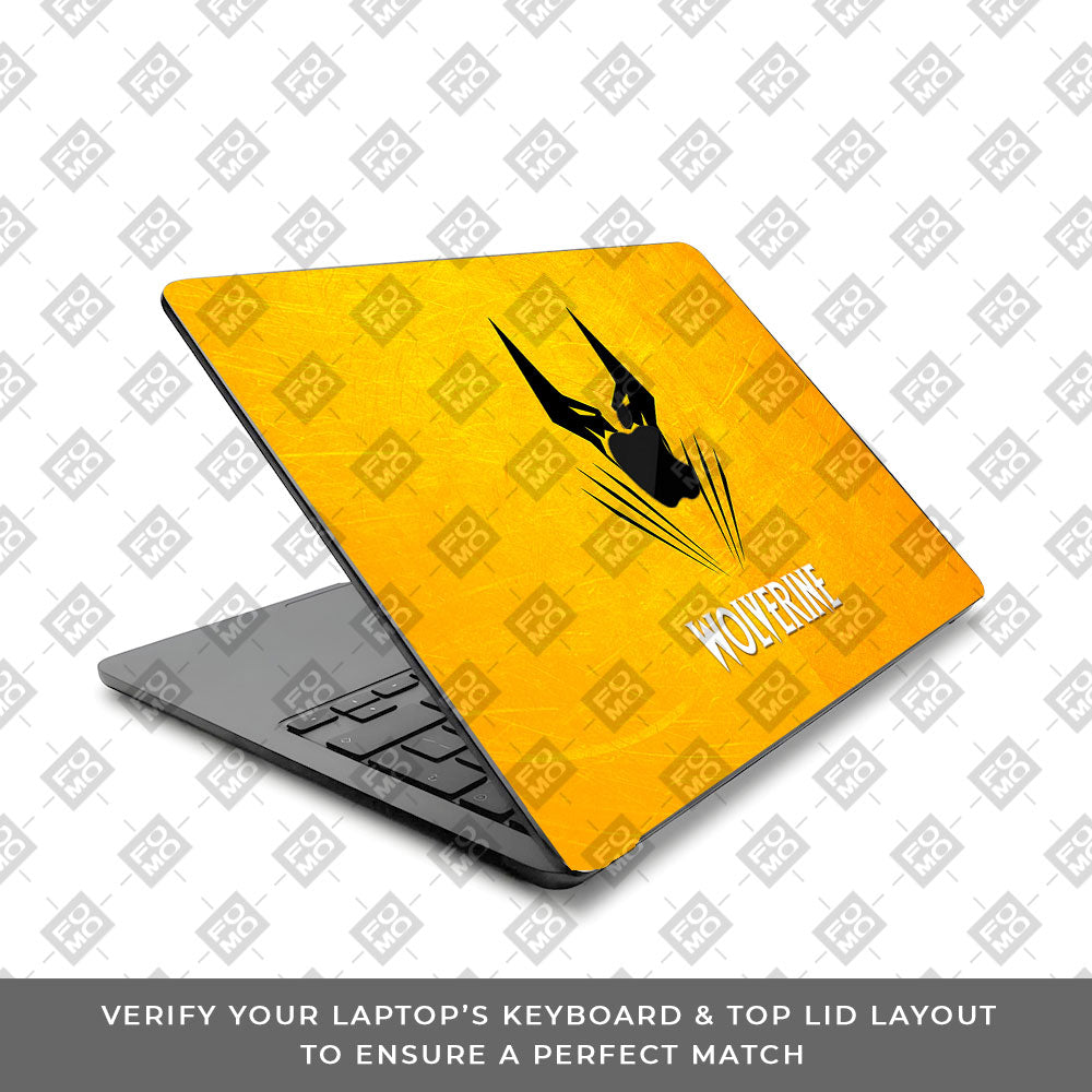 Wolverine with Yellow Background MacBook Air 15 M5 2026 Laptop Skin
