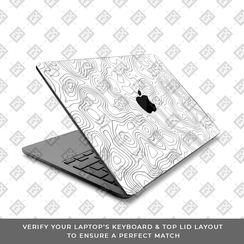 White Contour Design MacBook Air 13 M5 2026 Laptop Skin