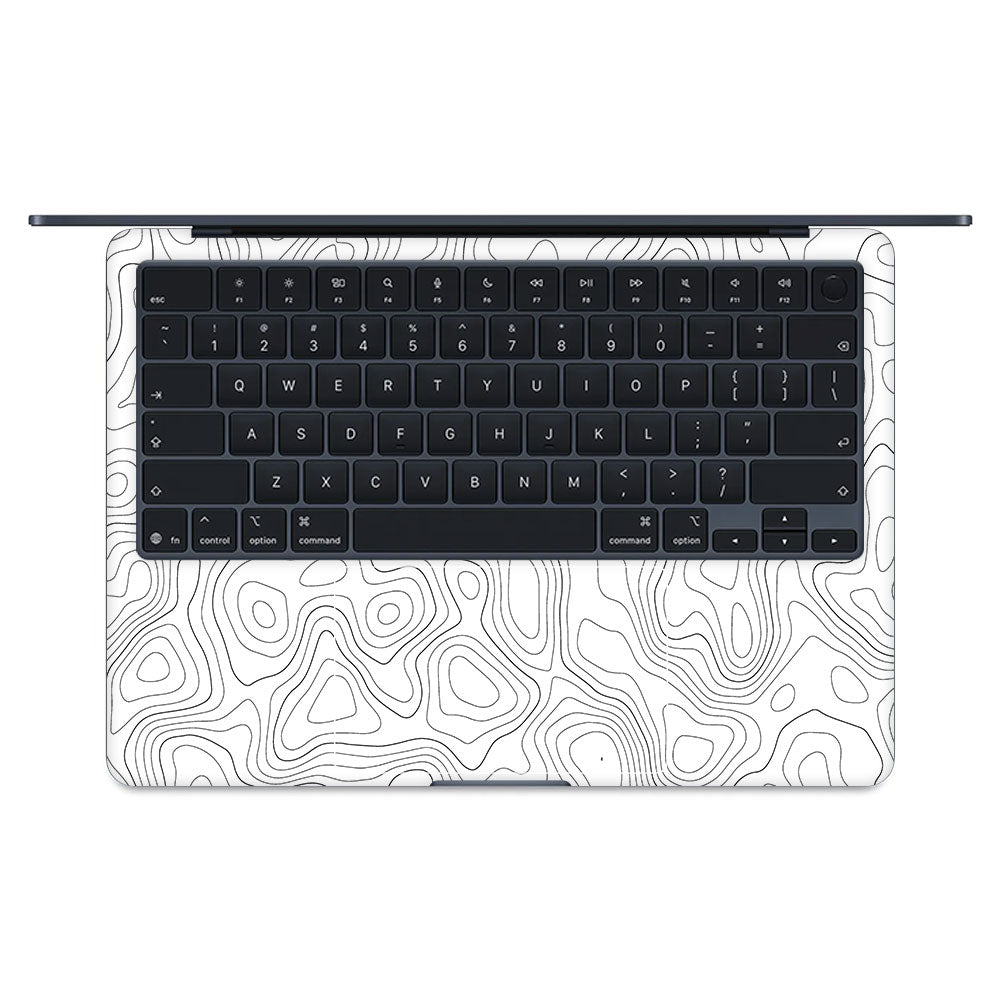 White Contour Design MacBook Air 15 M5 2026 Laptop Skin