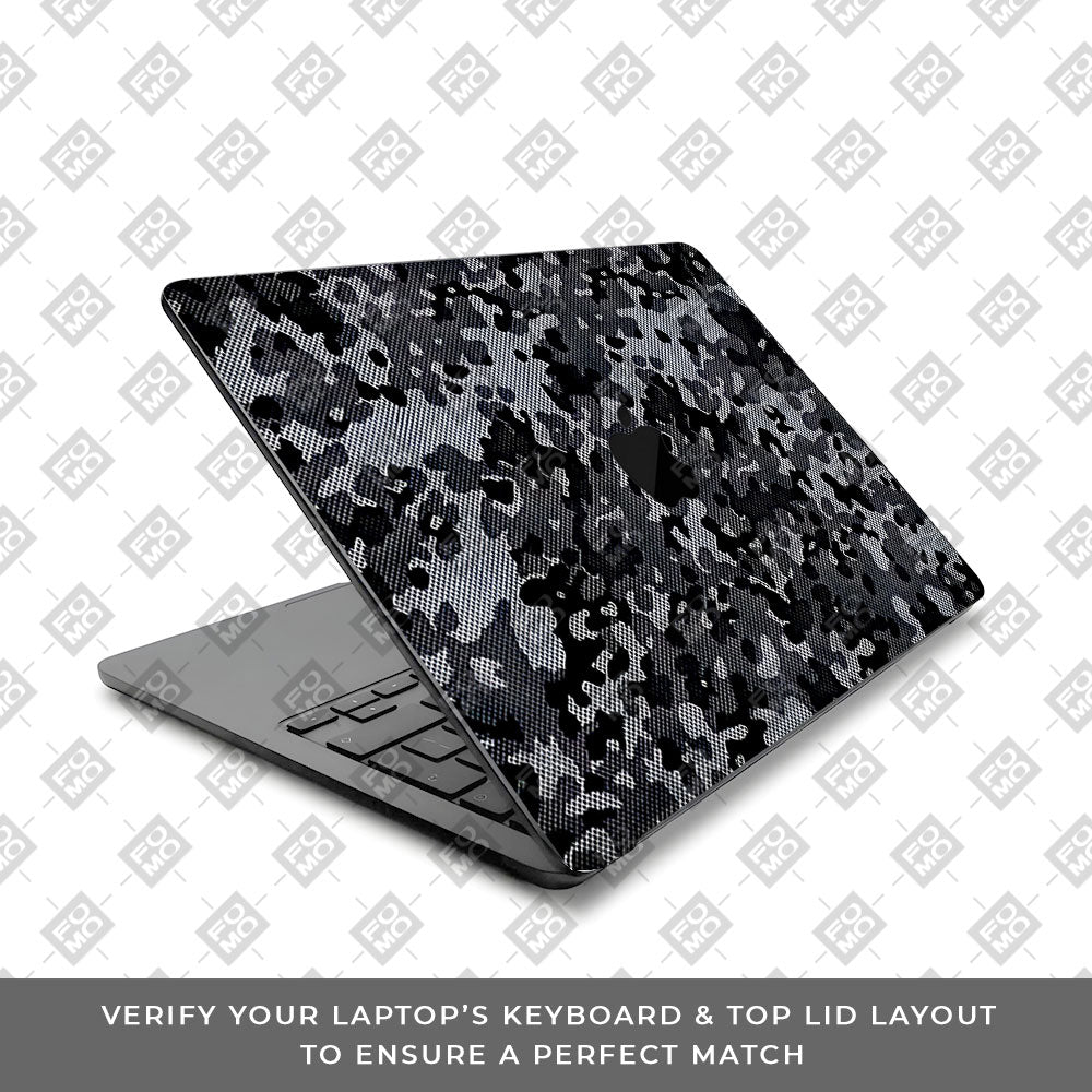 Stealth Grey Camo MacBook Air 13 M5 2026 Laptop Skin