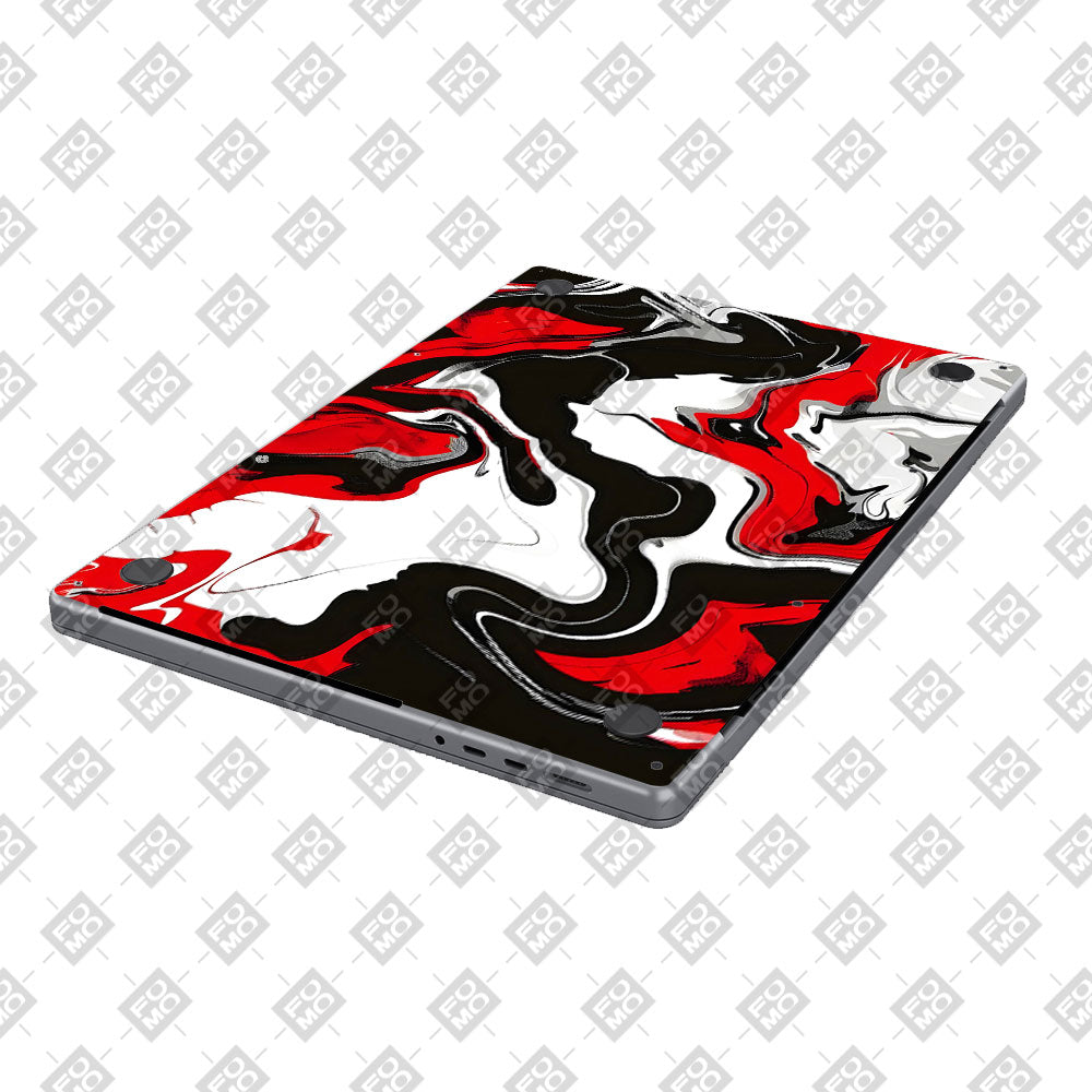 Red and White Marble MacBook Air 15 M5 2026 Laptop Skin