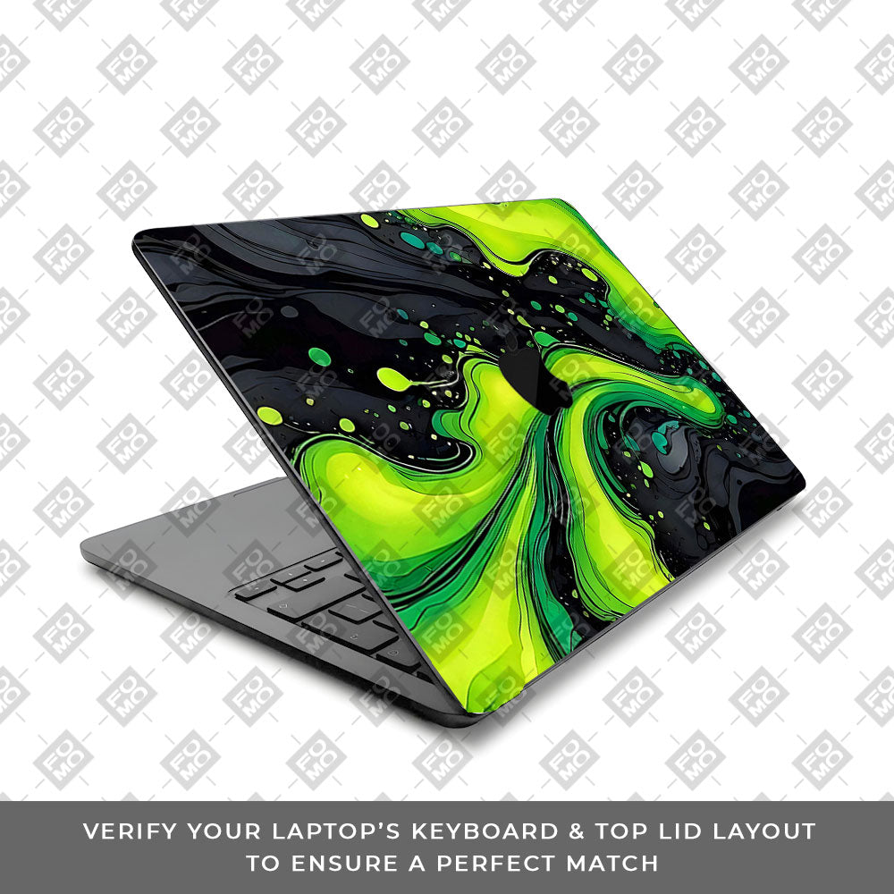Air 15 M5 2026n Green Paint Swirls MacBook Air 15 M5 2026 Laptop Skin