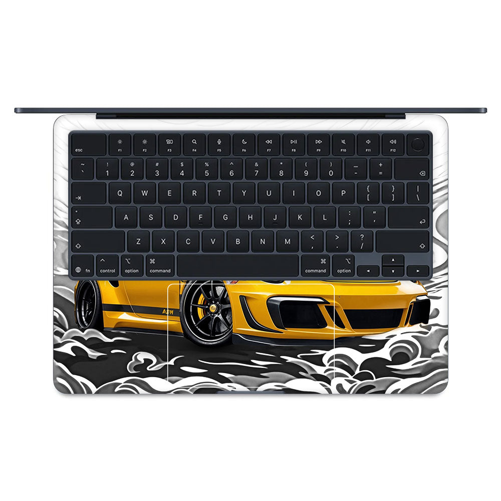 Porsche 911 Yellow Blaze MacBook Air 15 M5 2026 Laptop Skin