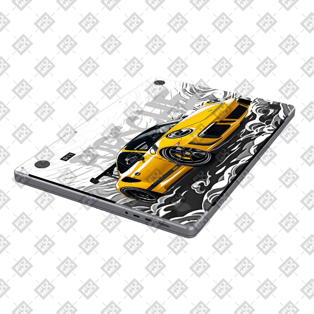 Porsche 911 Yellow Blaze MacBook Air 13 M5 2026 Laptop Skin