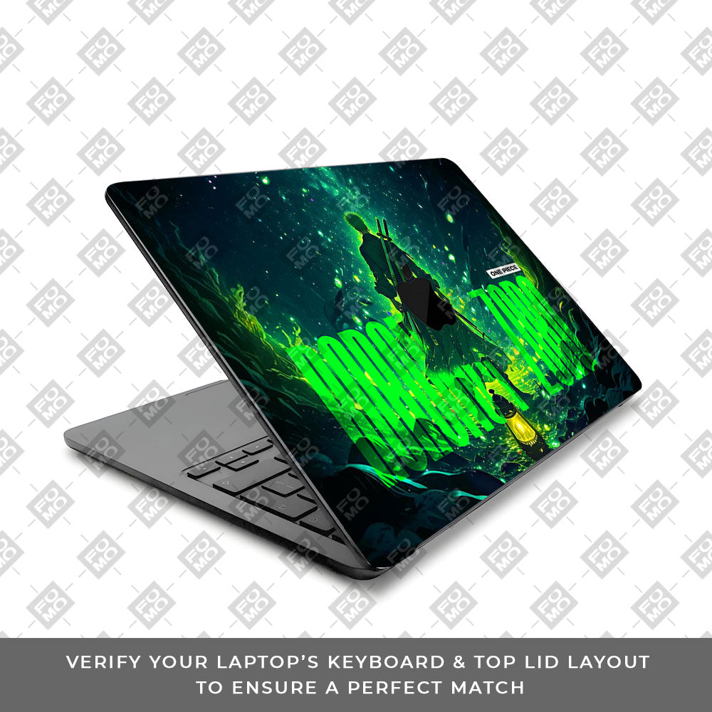 Roronoa Zoro Green Fury MacBook Air 13 M5 2026 Laptop Skin