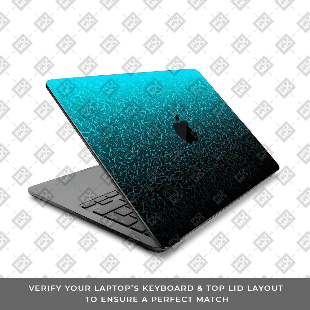 Cyan Blue to Black MacBook Air 13 M5 2026 Laptop Skin