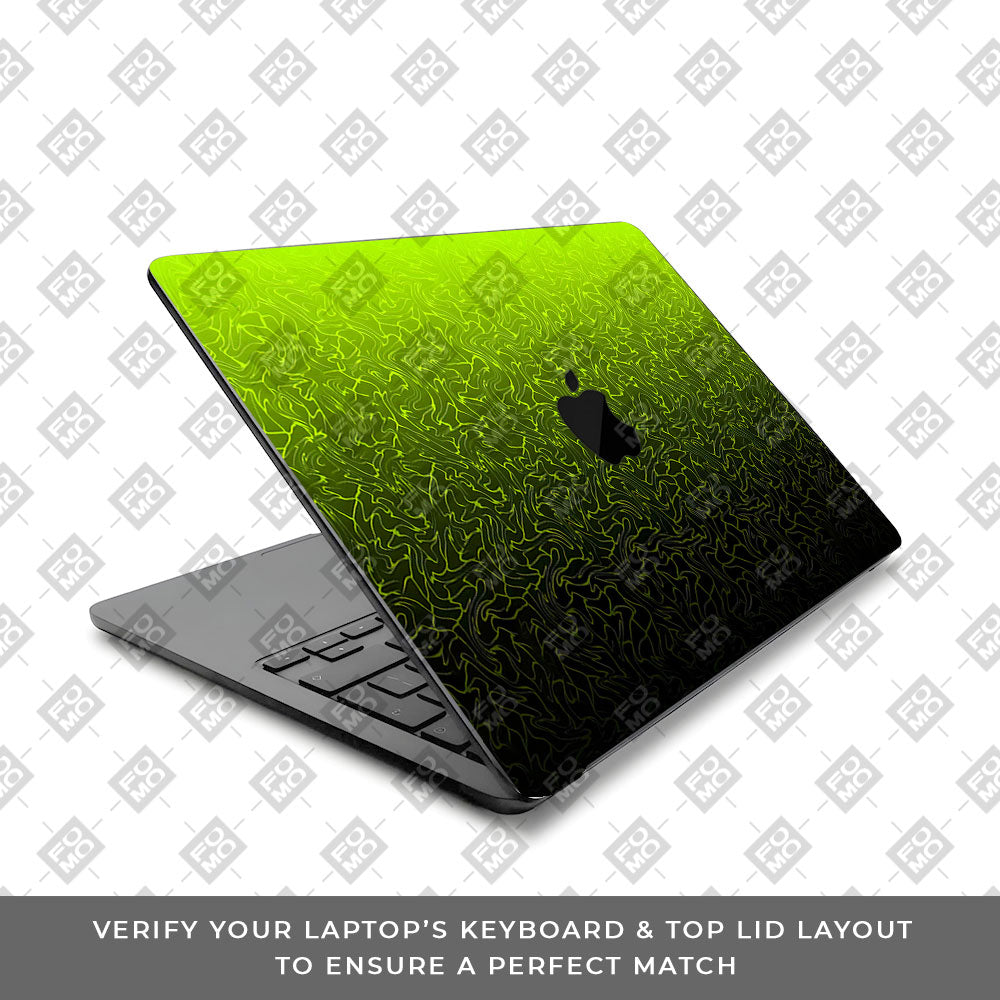 Lime Yellow to Black Gradient MacBook Air 13 M5 2026 Laptop Skin