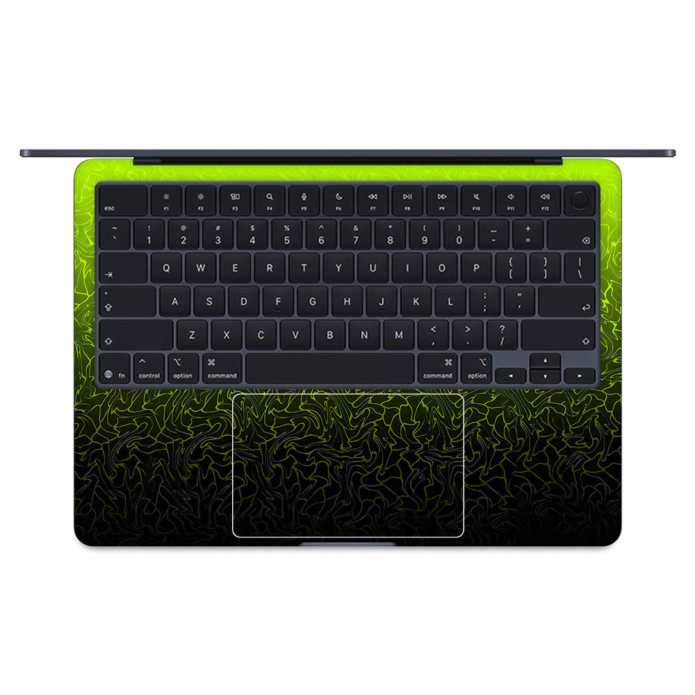 Lime Yellow to Black Gradient MacBook Air 15 M5 2026 Laptop Skin