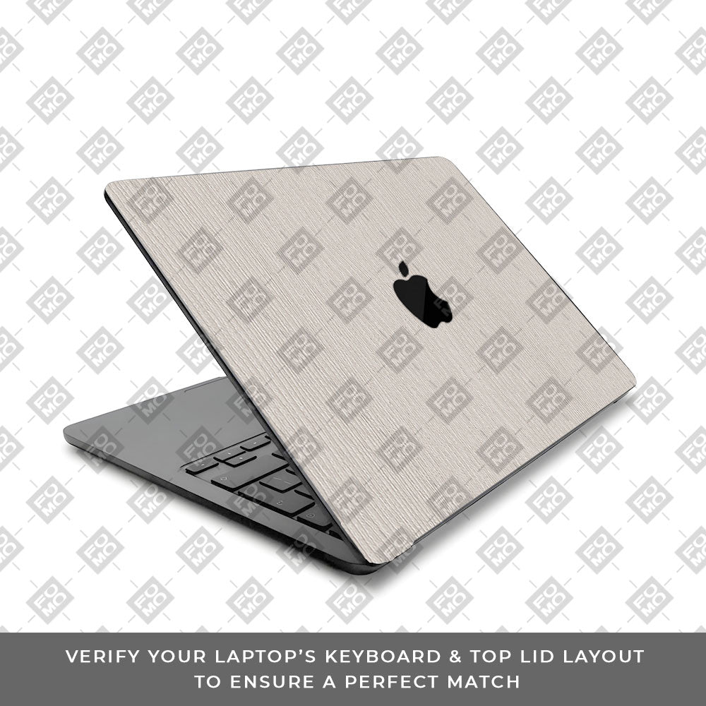 Textured White Wood MacBook Air 15 M5 2026 Laptop Skin