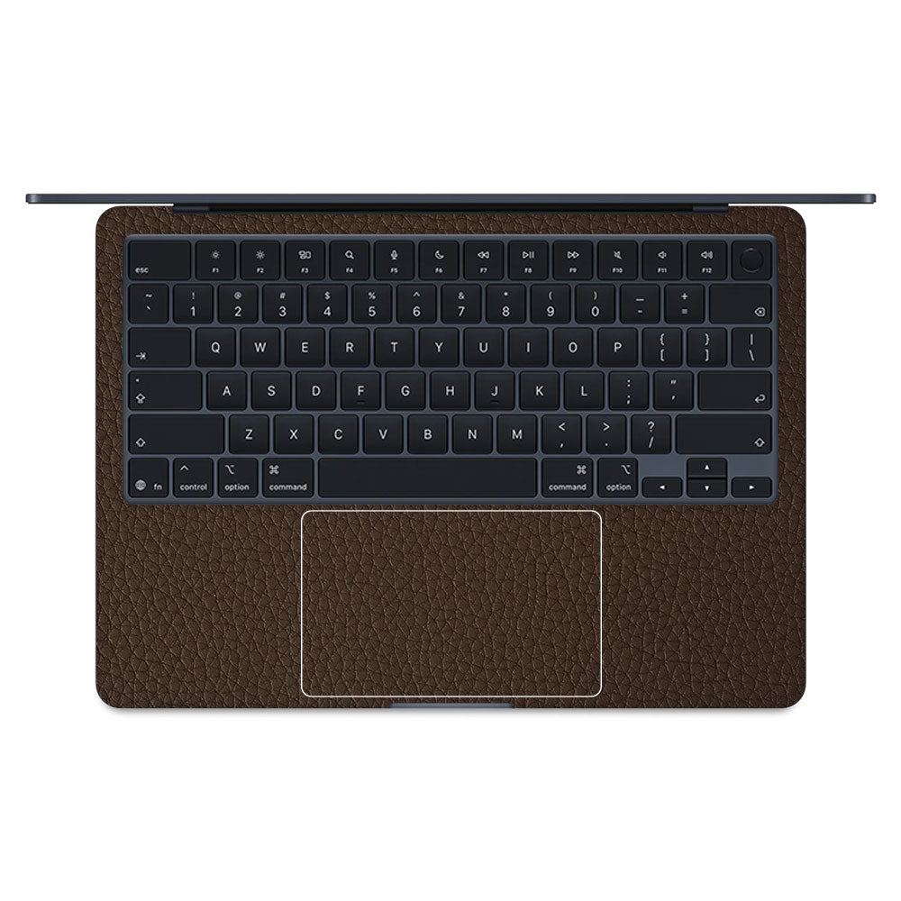 Textured Brown Leather MacBook Air 15 M5 2026 Laptop Skin