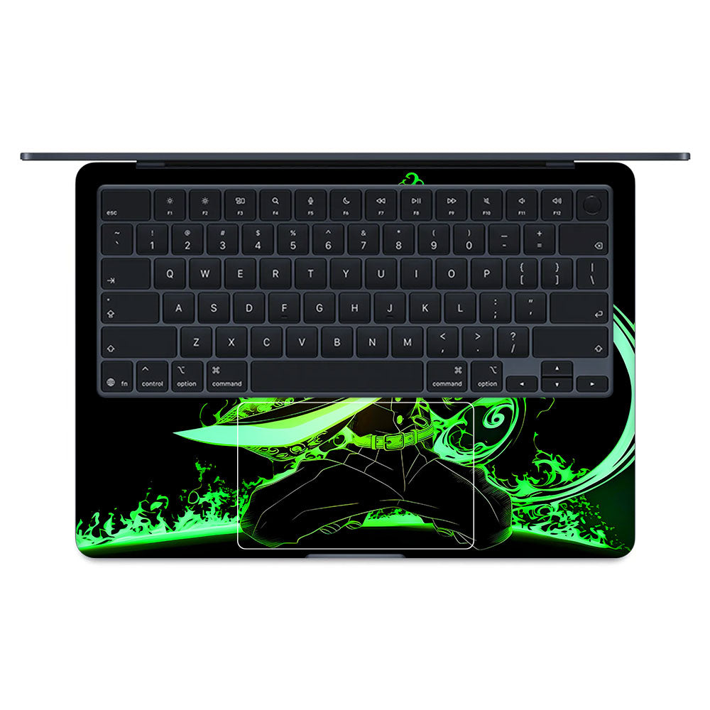 Tanjiro Green Flame Dance MacBook Air 15 M5 2026 Laptop Skin