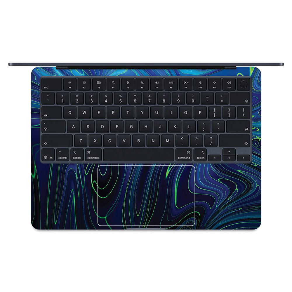 Cobalt Liquid Design MacBook Air 13 M5 2026 Laptop Skin